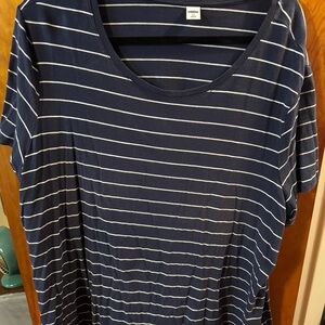 Old Navy Navy and White Striped Tee